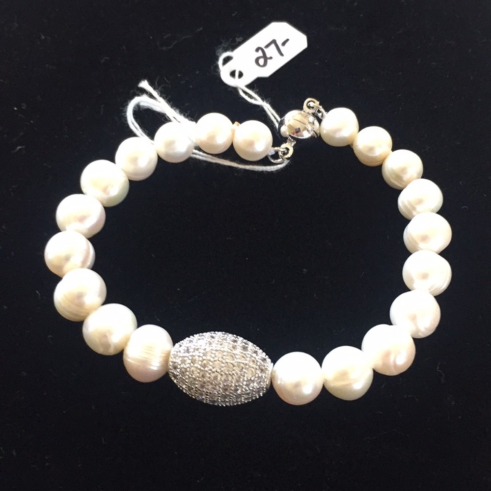 Designer Inspired faux pearl bracelet